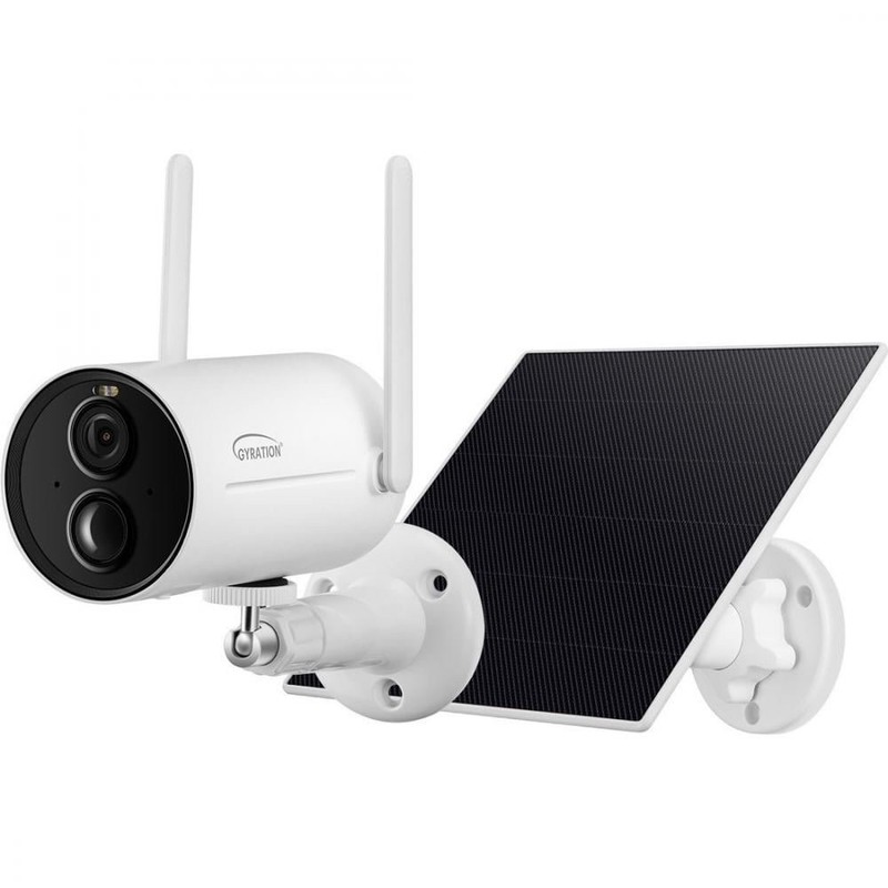 Smart WiFi Bullet Security Camera with Solar Panel, 2 Way Audio, IP65,…