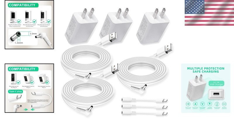 Wall Charger Kit for Ring Pan Tilt Stick Up & Spotlight Cam gallery