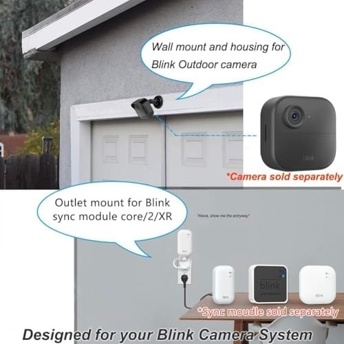 8 Pack Blink Outdoor Camera Mount with Outlet Wall Mount, Black gallery
