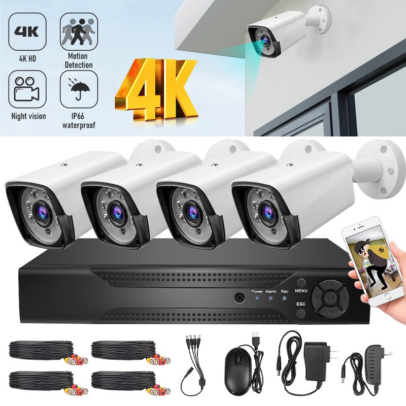 8CH H.265+ 5MP Lite DVR 1080P FHD Home Security Camera System Kit Outdoor CCTV
