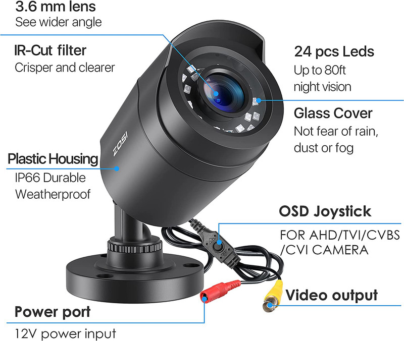 Camara De Seguridad Para Casa Exterior Vision Nocturna Camaras Vigilancia 1080p gallery