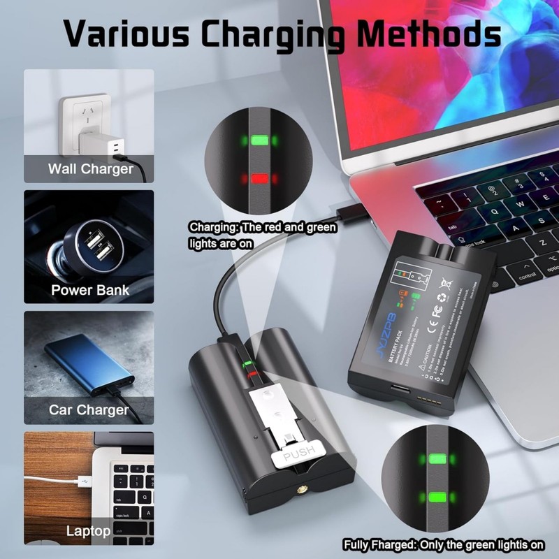 2 Pack 7200mAh Rechargeable Battery & Charger Station for Ring Doorbell 2/3/4 gallery