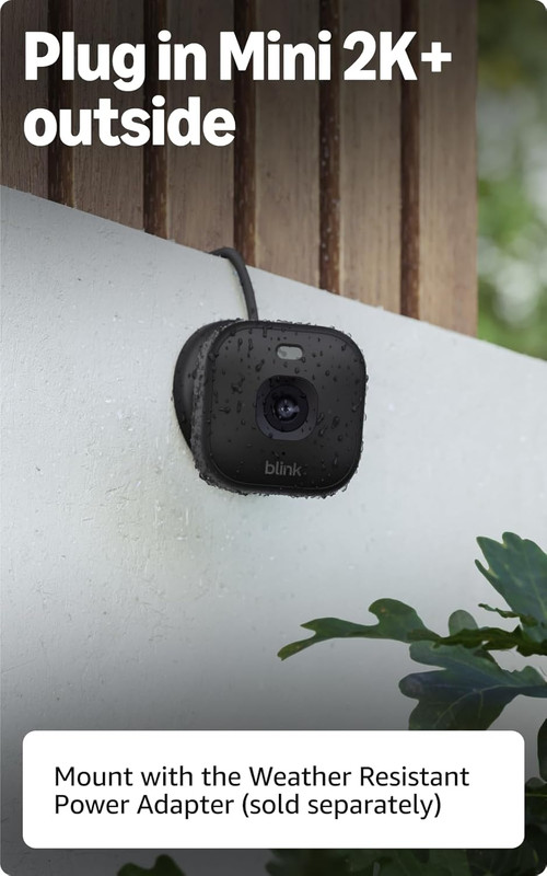 Blink Mini 2K+ (newest model) – Plug-in Home & Pet Indoor Security Camera with 2 gallery