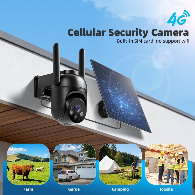 360° View Solar Security Camera - 2-Pack 2K Night Vision with 2-Way Audio gallery