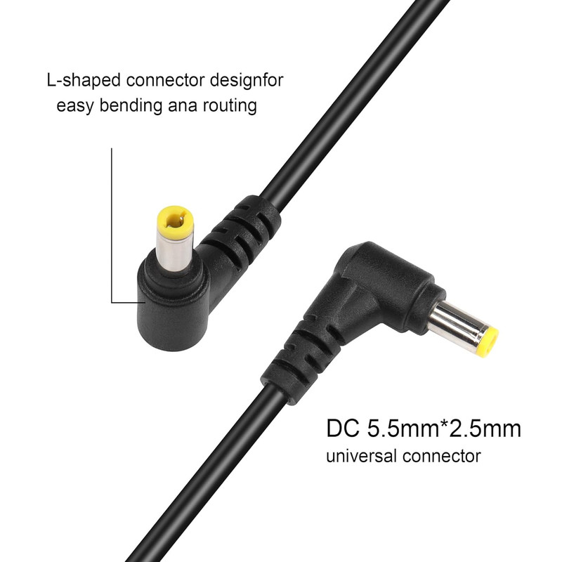 GINTOOYUN DC5525 Y-Splitter Cable 18AWG DC 5.5Mm X 2.5Mm Straight Female gallery