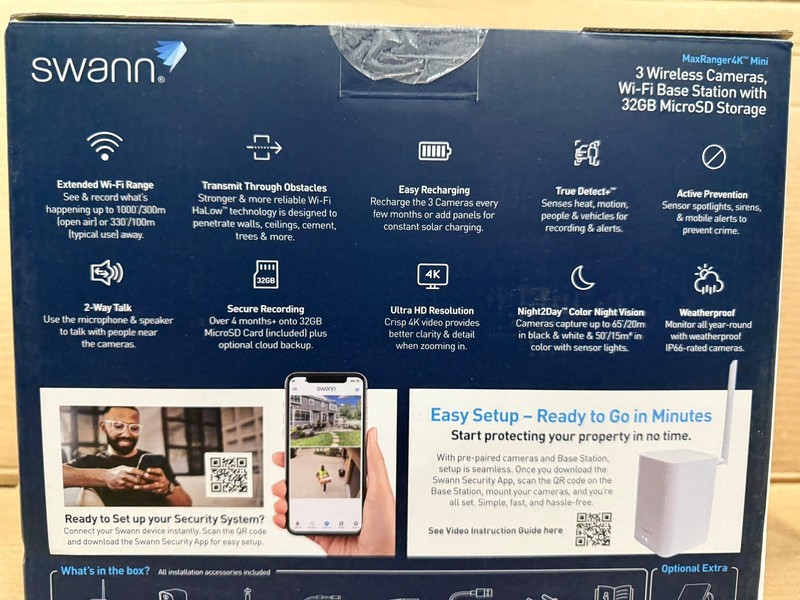 Swann MaxRanger4K Mini Security Camera System, Ultra-HD Long Range WiFi, White gallery