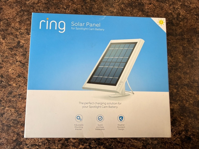 Solar Panel for Ring Spotlight Cam Battery and Stick Up Cam Battery – White