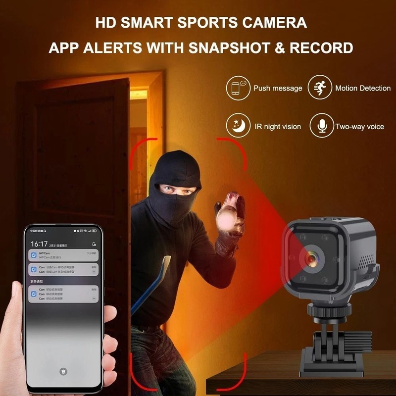 Mini Camara Oculta Espia De Seguridad Wifi 1080P Inalambrica Con Audio Y Video