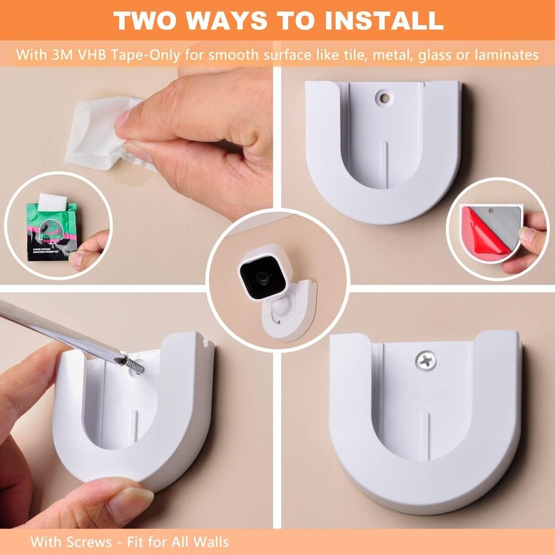 Versatile Indoor/Outdoor Mount for Blink Mini Camera - 2-Pack Adhesive Holders gallery