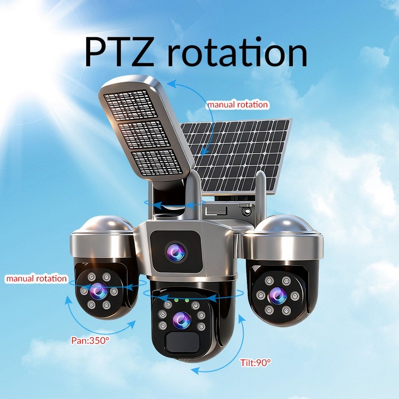 Upgraded 4K HD Solar Battery Wireless WiFi Outdoor Pan/Tilt Home Security Camera gallery
