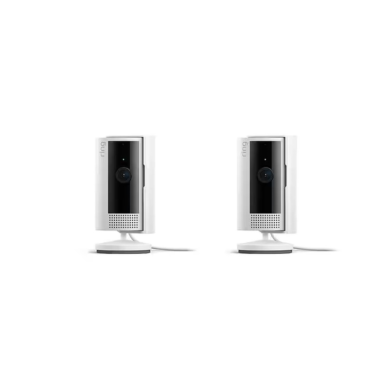 Ring Plug-In Smart Security Wifi Video Camera w/ Privacy Cover White (2-Pack)