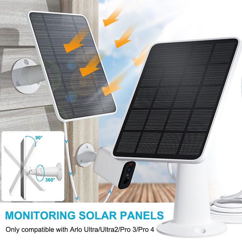 Solar Panel Charger for Arlo Ultra/Ultra 2/Pro 3/Pro4 Floodlight Security Camera gallery