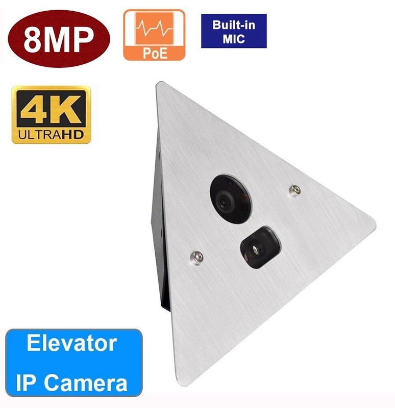 H.264 H.265 On-vif 8.0MP 5.0MP 2MP IR Night Vision Corner Elevator Camera Audio