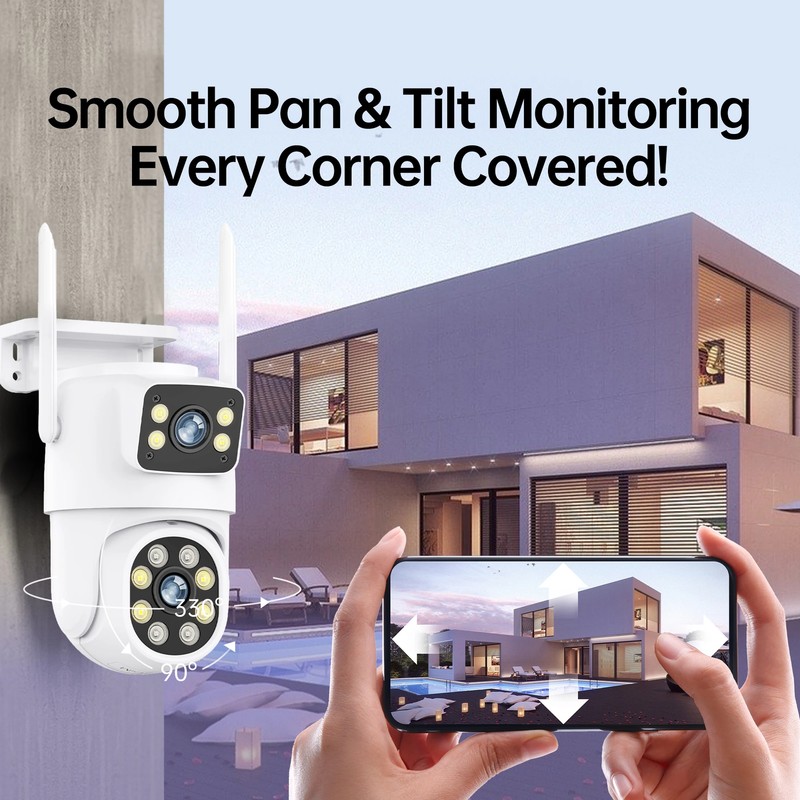 8MP 4K Wifi PTZ Camera Dual Len HD 10MP 5K Auto Tracking Wireless Outdoor Camera gallery