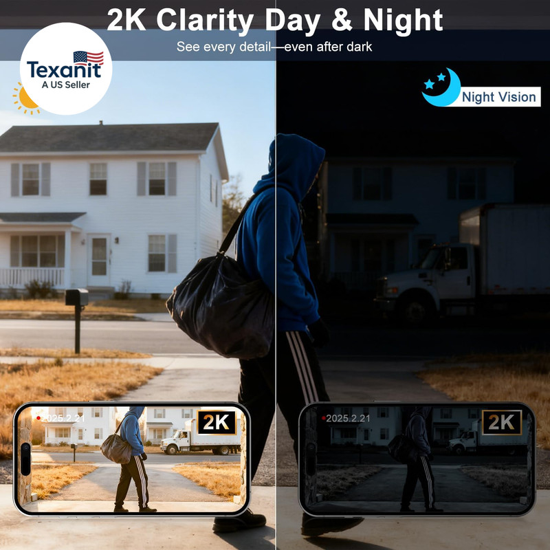 Doorbell Camera Wireless with Chime -2K HD Video AI Motion Detection, Two - Way gallery