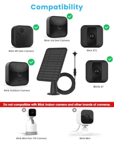 5W Solar Panel Compatible with Blink Outdoor for Blink 4th Gen & 3rd Gen-4 Pack gallery