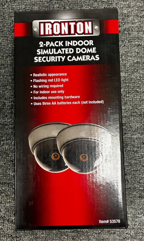 Indoor Simulated Dome Security Cameras – 2 pack