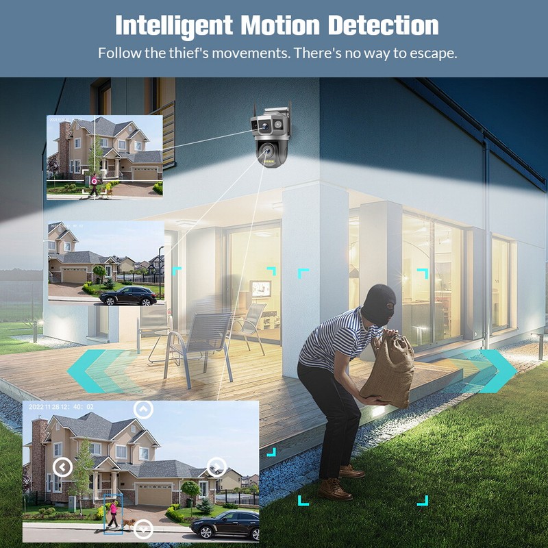 4K Wireless Security Camera System Outdoor Home Dual Lens Wifi Night Vision Cam gallery