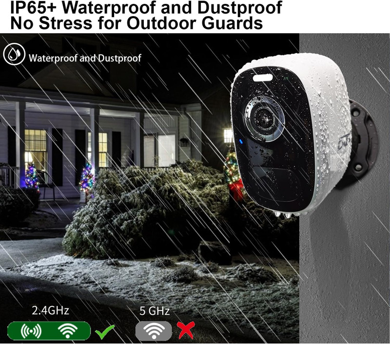 Wireless Outdoor Security Camera: Magnetic Mount, Battery-Powered, 2K Color Nigh gallery