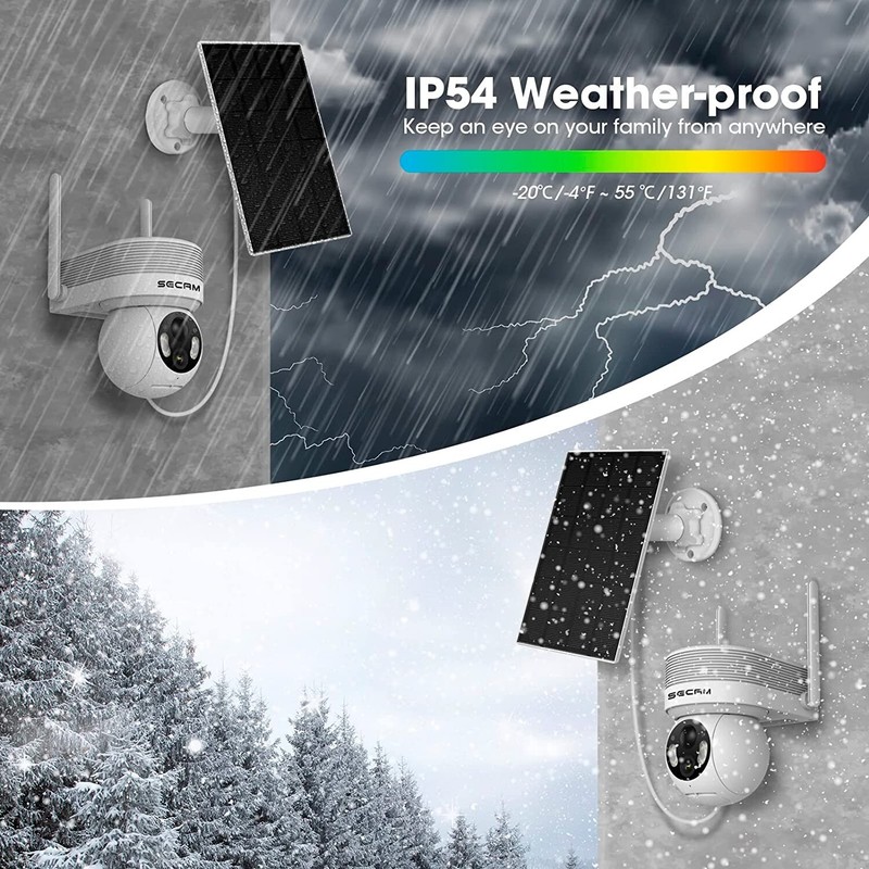 4G LTE Cellular Security Camera Wireless Outdoor with Solar Panel,3MP Color gallery