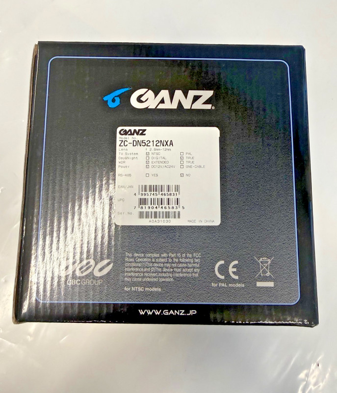 Ganz ZC-D5212NXA 700TVL DN Dome Camera 2.8-12mm Lens W/ zc-0H5 Housing gallery