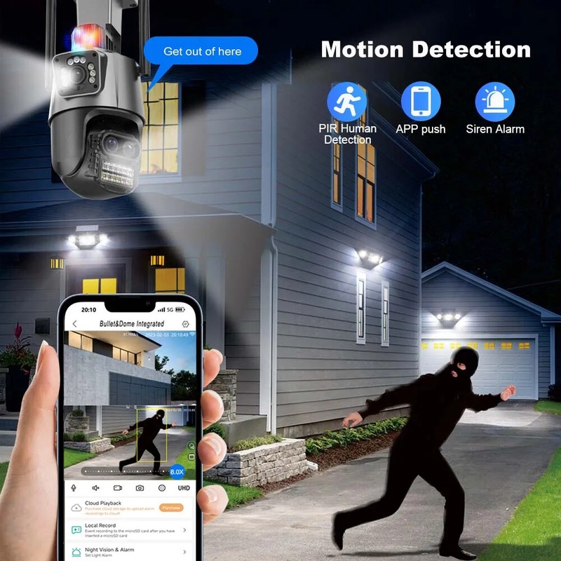 9MP WiFi Camera Outdoor Security PTZ Auto Tracking CCTV Video Surveillance NVR gallery