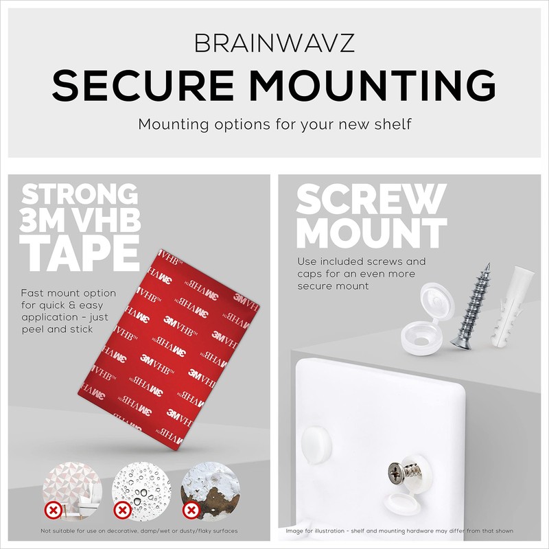 5” Small Floating Shelf, Adhesive & Screw in, for Bluetooth Speakers, Cameras... gallery