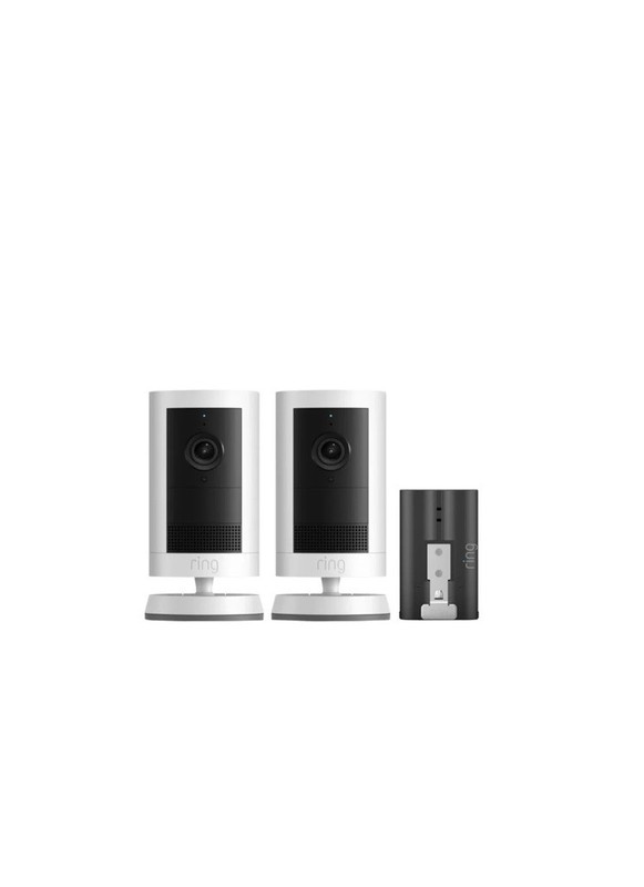 Ring Outdoor Cam Plus 2-Pack w/ 3 Quick Release Battery Packs White New OEM