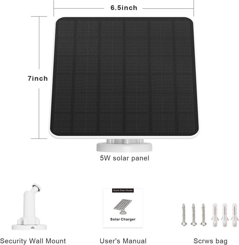 Reliable 5W Solar Charger for Wyze & Ring Battery Cameras - 9.8ft Cable Included gallery