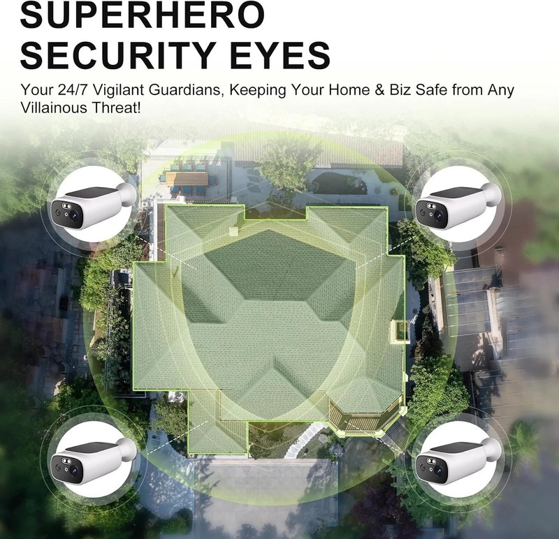 2K Solar Outdoor Security Camera with AI Motion Detection & Color Night Vision gallery