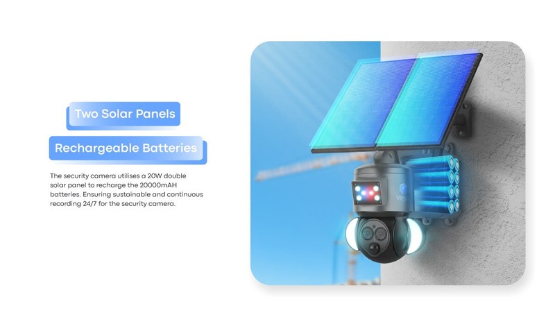 4G Security Camera Solar Powered 2K UHD Two Cams 12X Optical Zoom 24/7 Recording gallery