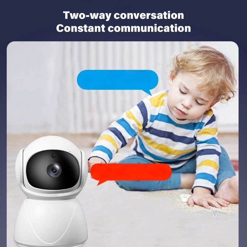 Wireless Indoor Camera Panoramic Viewing Night Sight Feature Remote Control Via gallery