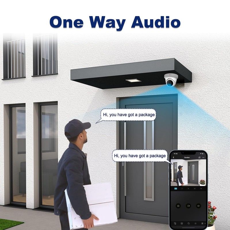 5MP PoE IP Outdoor, Turret with Human Detection, 100ft IR Night Vision, 2.8mm... gallery