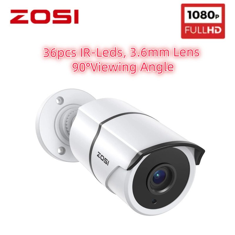ZOSI 1080P HD Add-On Security Camera CCTV Weatherproof Mic 100ft Night Vision