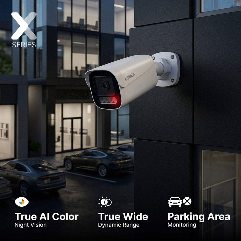 Lorex Connect X5 4K PoE Bullet Camera with AI Color Night Vision - White/Black gallery