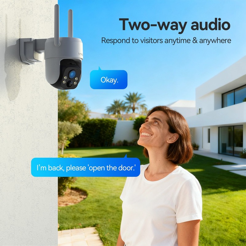 WIFI Security Camera System Solar Panel 360°PTZ Wireless 3MP IP66 Outdoor Audio gallery