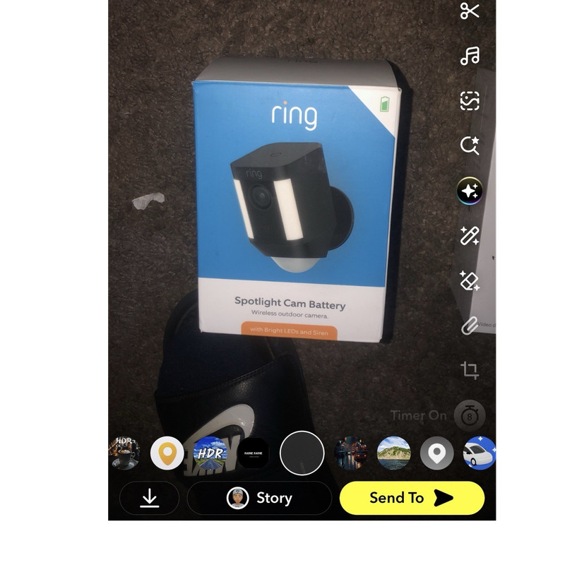 Ring Spotlight Cam Battery Wireless Outdoor 1080p Night Vision Siren Black Alexa