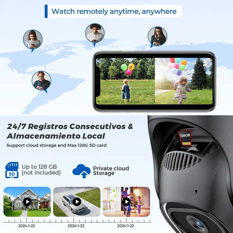 8MP 4K Wifi Security Camera HD Outdoor Surveillance Auto Tracking Night Vision gallery