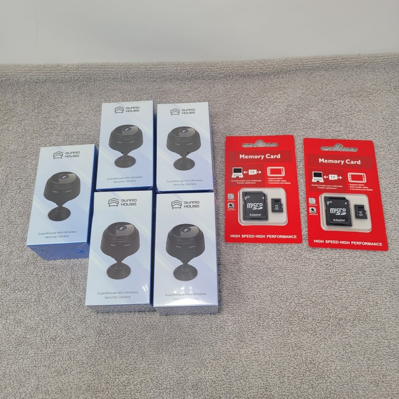 [NEW] Guard House Mini Wireless Security Camera Lot Of 5 with 2 memory cards