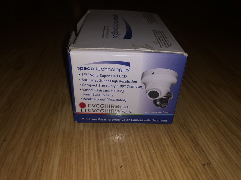 SPECO TECHNOLOGIES CVC6IHRB BLACK MINI WEATHERPROOF COLOR TURRET CAMERA 3MM LENS gallery