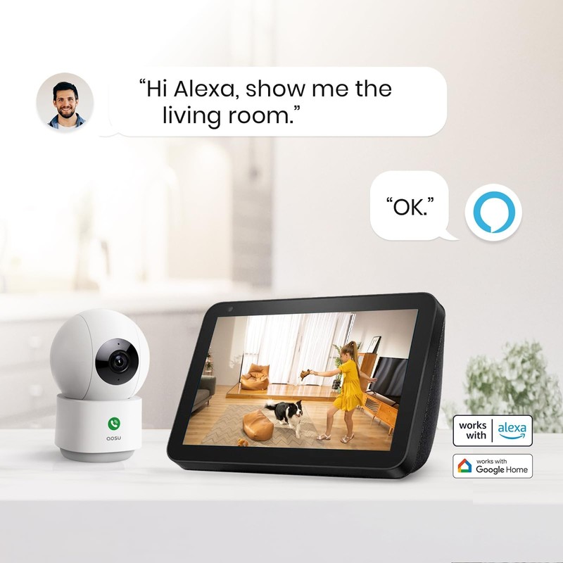 4MP Indoor Security Camera, 2.5K Baby & Pet Monitor, 360° WiFi, Motion Tracking, gallery