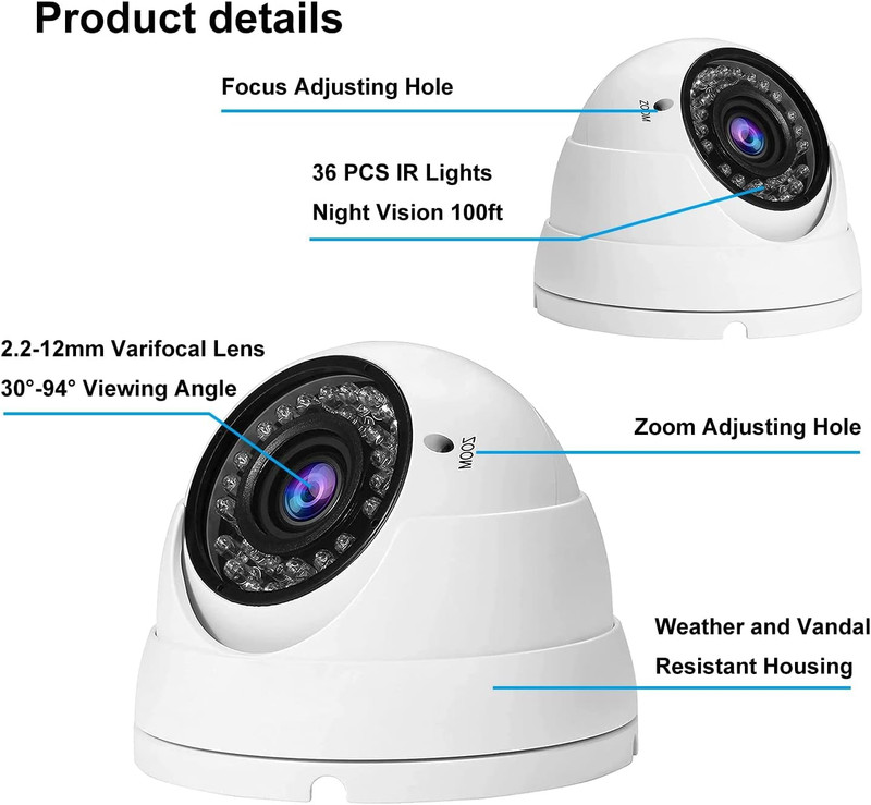 Anpviz Analog CCTV Camera HD 1080P 4-In-1 (TVI/AHD/CVI/960H CVBS) Security Dome gallery
