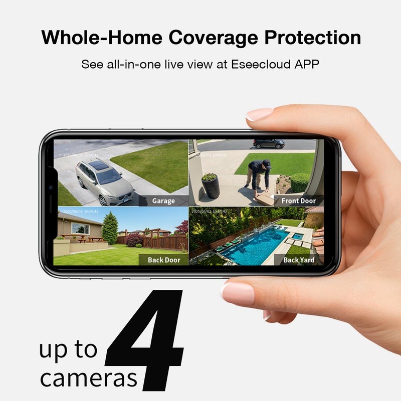 Solar Security Cameras Wireless Outdoor, 64GB Local Storage Included, 2K/4MP ... gallery