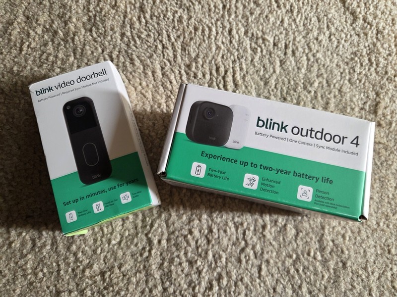 Blink Outdoor 4 Wireless Camera Security System & Blink Video Doorbell BUNDLE