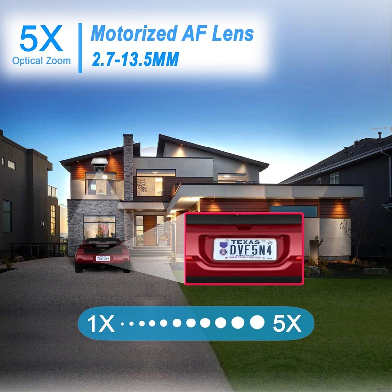 4K 8MP Mini PTZ Dome PoE IP Camera Outdoor Pan Tilt 5X Optical Zoom, 2.7-13.5... gallery