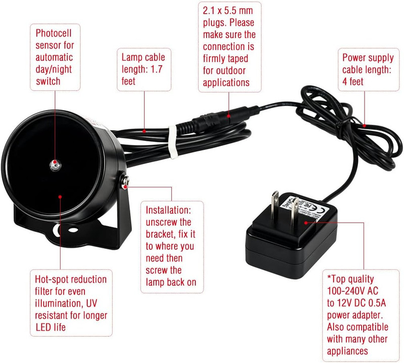 80Ft IR Illuminator | AI4 No Hot Spot Wide Angle Infrared Light for Security Cam gallery