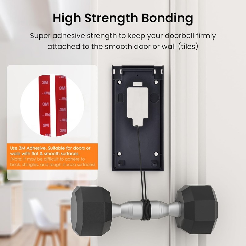 Fansoun NoDrill Adhesive Mount for Ring Video Doorbell 2nd Generation 2020 R... gallery