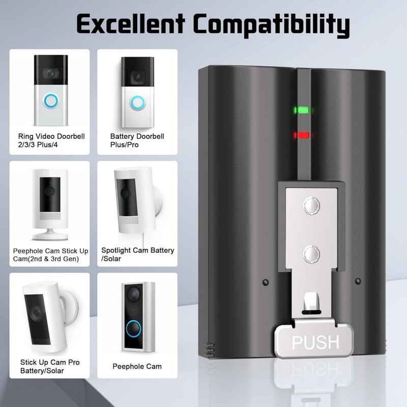 New 7200mAh Rechargeable Battery and Charger Station for Ring Doorbell 2/3/4 gallery