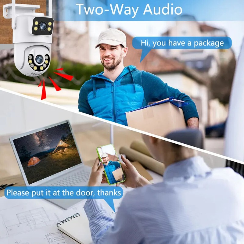 8MP 4K WiFi IP Camera Auto Tracking PTZ Surveillance Camera Outdoor Night Vision gallery