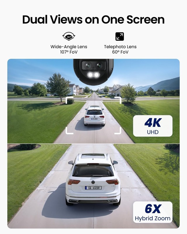 4K Wired WiFi Outdoor Camera, 8MP Dual-Lens PTZ Security Camera gallery
